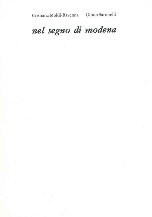 Nel segno di Modena - Cristiana Moldi-Ravenna - copertina