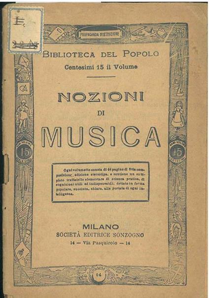 Nozioni di musica - copertina