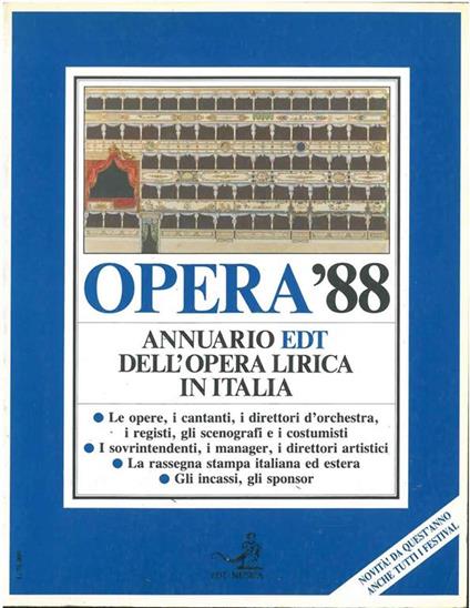 Opera '88. Annuario dell'opera lirica in Italia - copertina