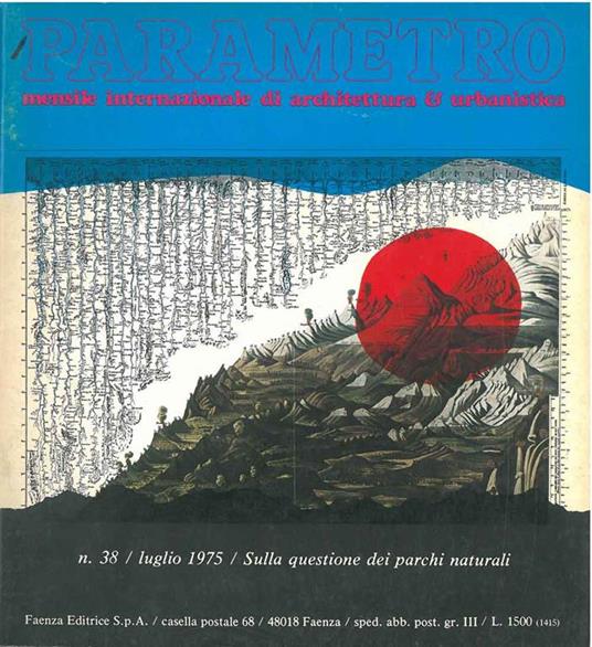 Parametro: mensile internazionale di architettura e urbanistica. N. 38, 1975. Sulla questione dei parchi naturali - copertina