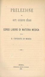 Prelezione al corso libero di materia medica