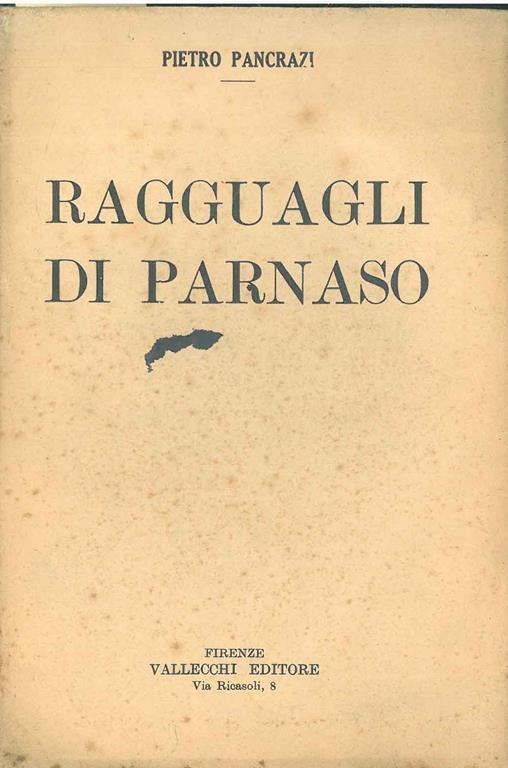Ragguagli di Parnaso (1919-1920) - Pietro Pancrazi - copertina