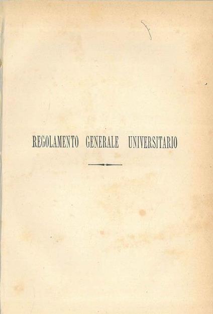 Regolamento generale universitario - copertina