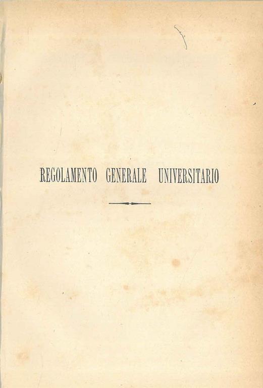Regolamento generale universitario - copertina
