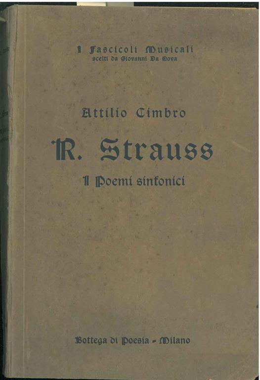 Riccardo Strauss. I poemi sinfonici - Attilio Cimbro - copertina