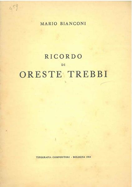 Ricordo di Oreste Trebbi - Mario Bianconi - copertina