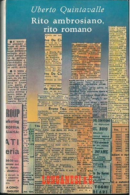 Rito ambrosiano, rito romano - Umberto Quintavalle - copertina