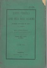 Rivista periodica dei lavori della regia accademia di scienze lettere ed arti in Padova. Trimestre primo e secondo del 1880-81. Volume XXXI Redattore: Giuseppe Orsolato