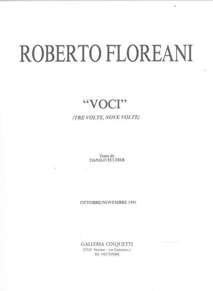 Roberto Floreani "Voci" - Danilo Eccher - copertina