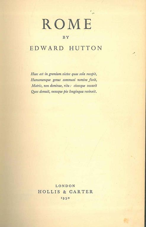 Rome - Edward Hutton - copertina