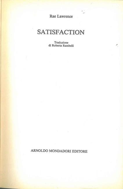 Satisfaction - Rae Lawrence - copertina