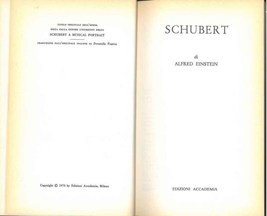 Schubert - Alfred Einstein - copertina