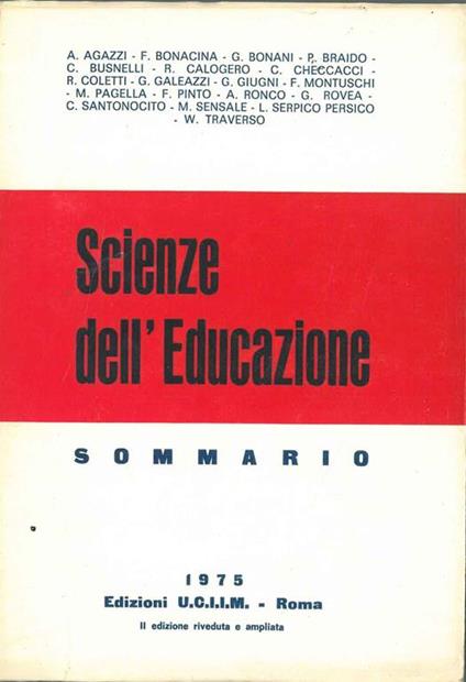 Scienze dell'educazione. Sommario - copertina