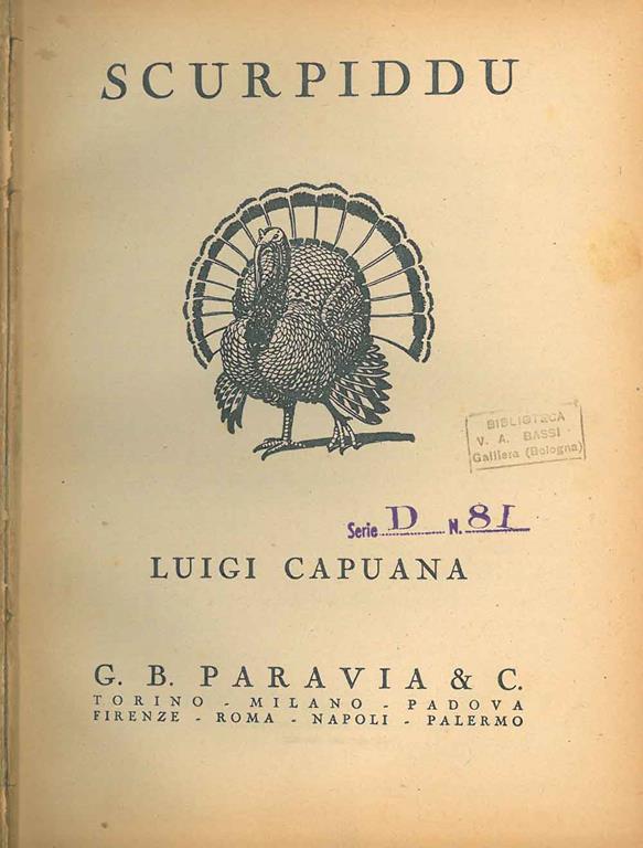 STUDIO BIBLIOGRAFICO ORFEO LIBRERIA ANTIQUARIA S.A.S.