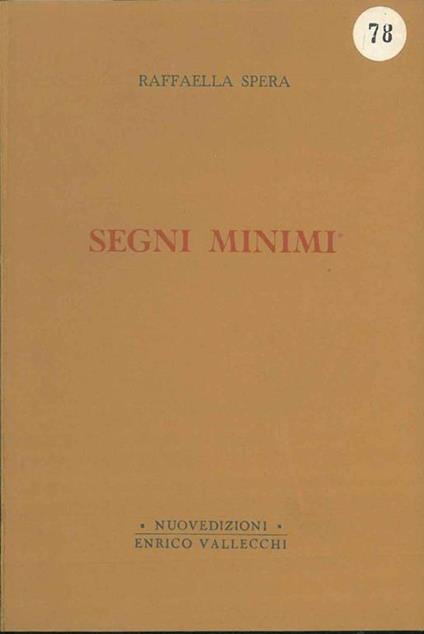 Segni minimi - Raffaella Spera - copertina