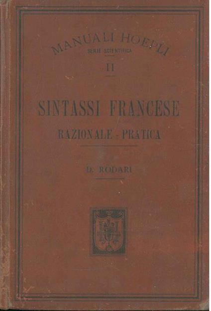 Sintassi francese razionale - pratica - Domenico Rodari - copertina