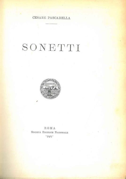 Sonetti - Cesare Pascarella - copertina