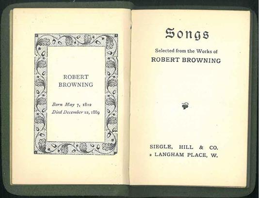 Songs selected from the work - Robert Browning - copertina