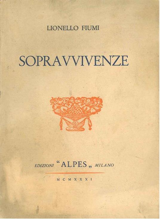 Sopravvivenze - Lionello Fiumi - copertina
