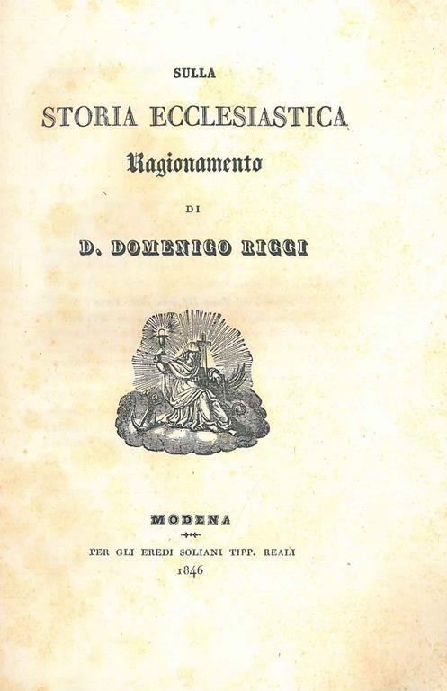 Sulla storia ecclesiastica. Ragionamento - Domenico Ricci - copertina
