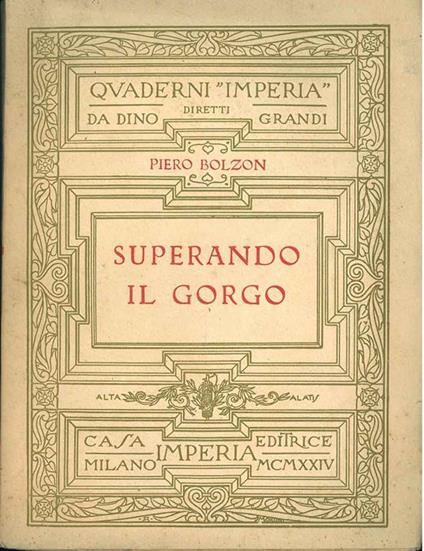 Superando il gorgo - Piero Bolzon - copertina