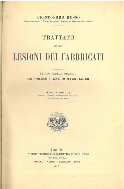 Trattato sulle lesioni dei fabbricati - Cristoforo Russo - copertina