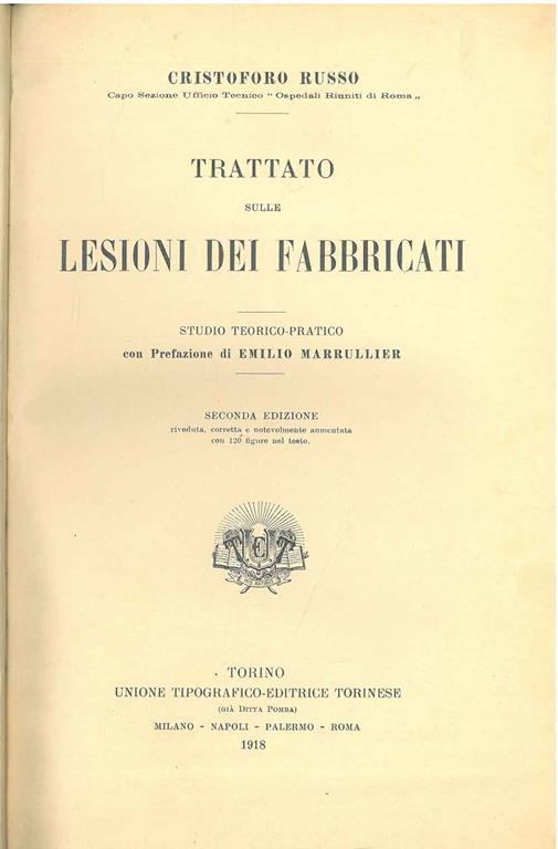 Trattato sulle lesioni dei fabbricati - Cristoforo Russo - copertina
