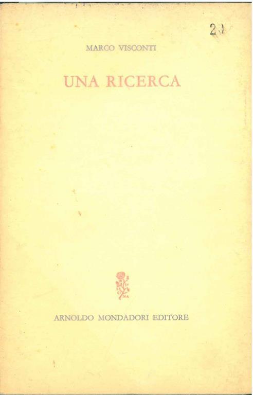 Una ricerca - Marco Visconti - copertina