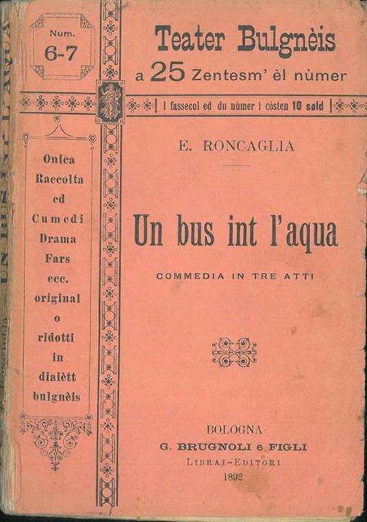 Un bus int l'aqua - Emilio Roncaglia - copertina
