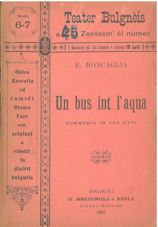 Un bus int l'aqua - Emilio Roncaglia - copertina