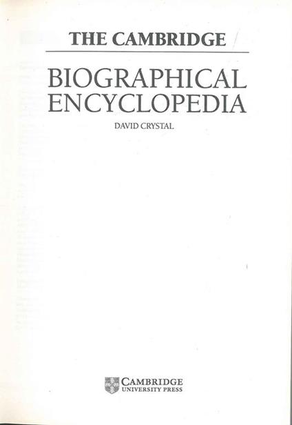 The Cambridge Biographical Encyclopedia - David Crystal - copertina