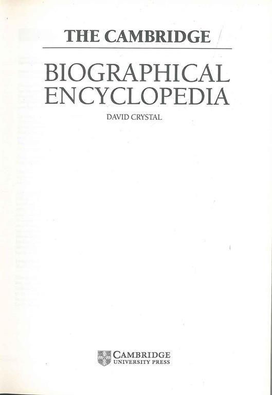 The Cambridge Biographical Encyclopedia - David Crystal - copertina