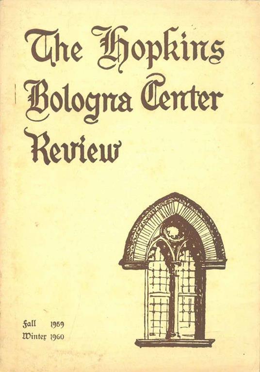 The New Hopkins Bologna Center. The Hopkins Bologna Center Review - copertina