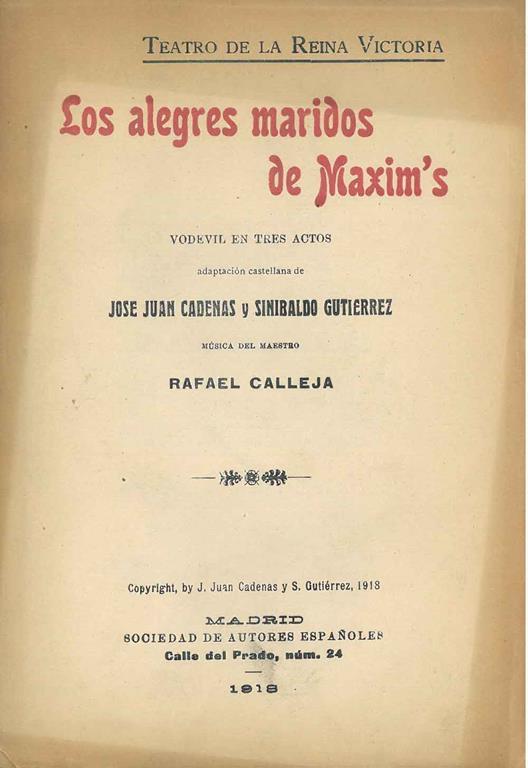 Los alegres maridos de Maxim's - Rafael Calleja - copertina