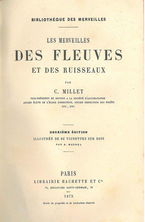 Les merveilles des fleuves et des ruisseaux - C. Millet - copertina