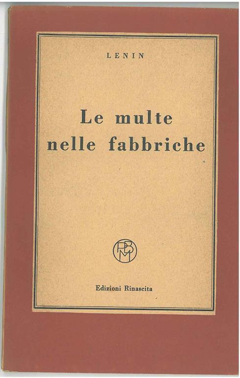 Le multe nelle fabbriche - Lenin - copertina