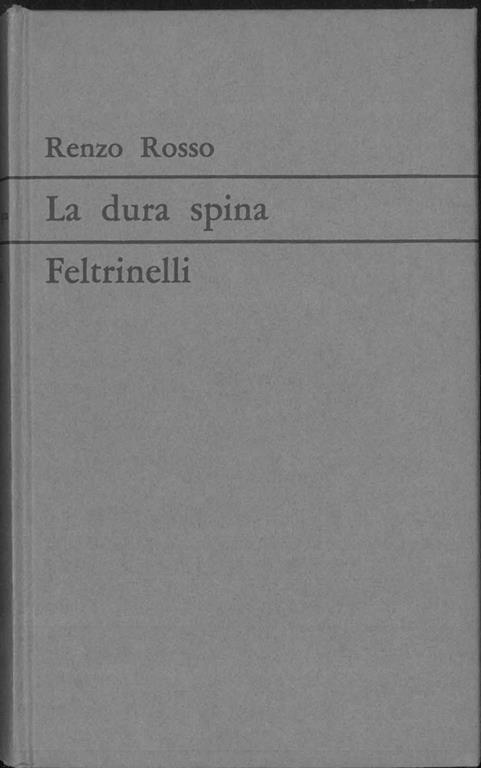 La dura spina - Renzo Rosso - copertina