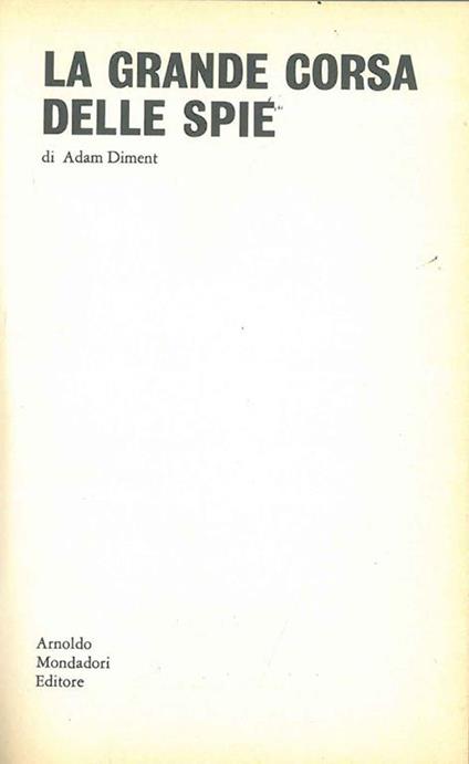 La grande corsa delle spie - Adam Diment - copertina