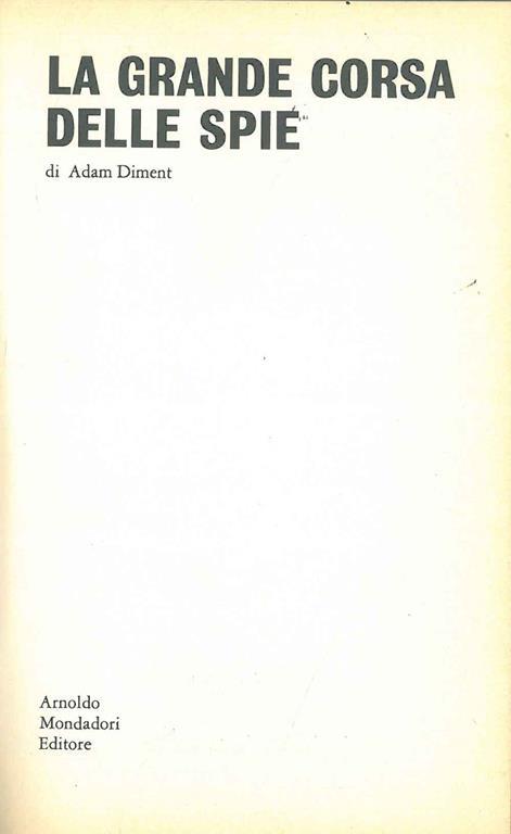 La grande corsa delle spie - Adam Diment - copertina