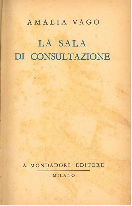 La sala di consultazione - Amalia Vago - copertina