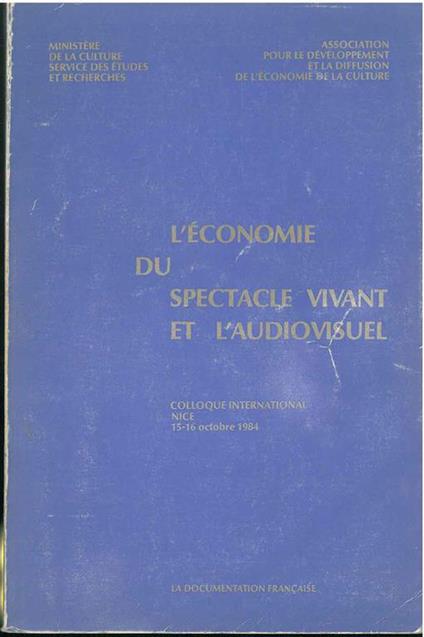 L' economie du spectacle vivant et l'audiovisuel - copertina