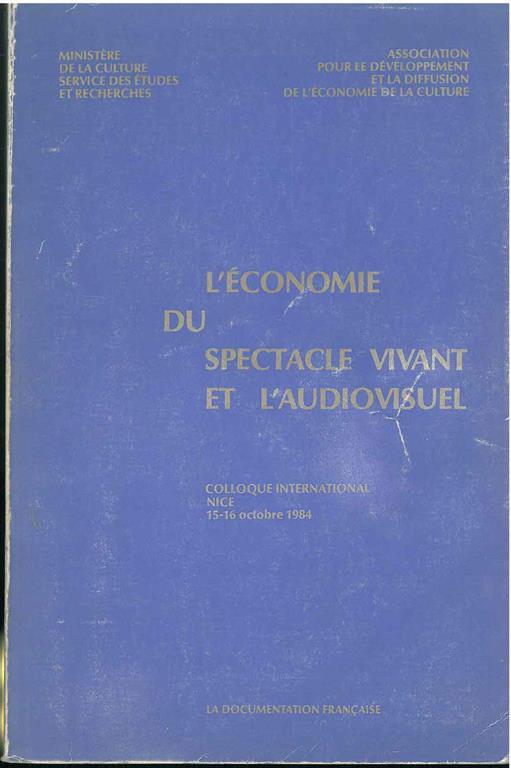 L' economie du spectacle vivant et l'audiovisuel - copertina