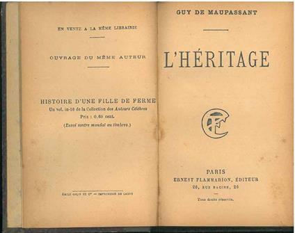 L' héritage - Guy de Maupassant - copertina