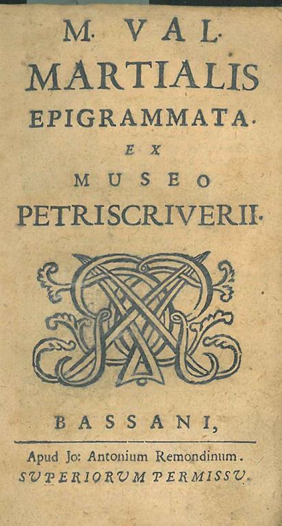 M. Val. Martialis epigrammata ex museo petruscriverii - copertina