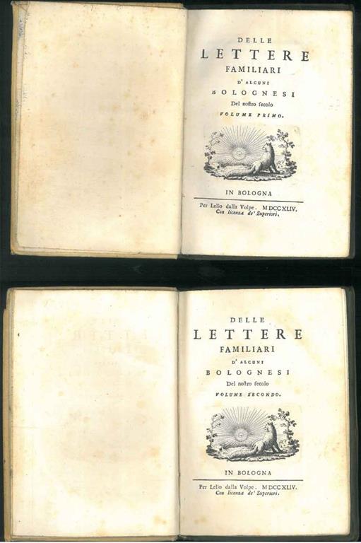 Delle lettere familiari d'alcuni bolognesi del nostro secolo volume primo e secondo - Domenico Fabri - copertina