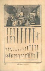 Cloutier grossier contenant deux planches. Tavole originali dell'enciclopedia di Diderot e D'Alembert