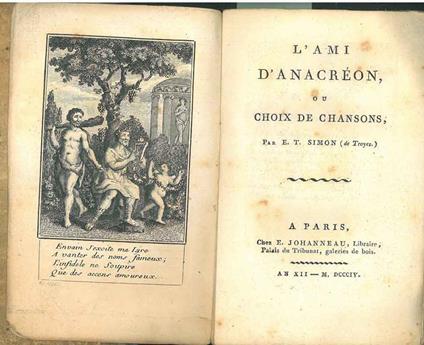 L' ami d'Anacreon ou Choix de chansons par E. T. Simon (de Troyes) - copertina