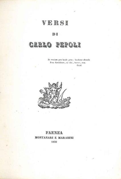 Versi di Carlo Pepoli - Carlo Pepoli - copertina
