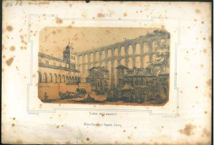 Litografia della veduta degli acquedotti di Segovia - copertina