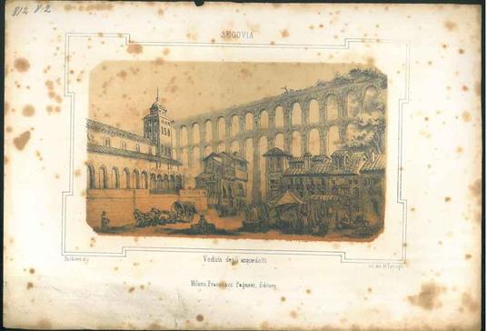 Litografia della veduta degli acquedotti di Segovia - copertina